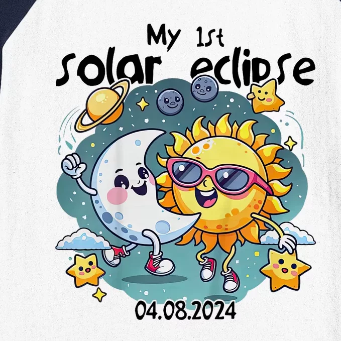 My First Solar Eclipse April 8 2024 Baseball Sleeve Shirt