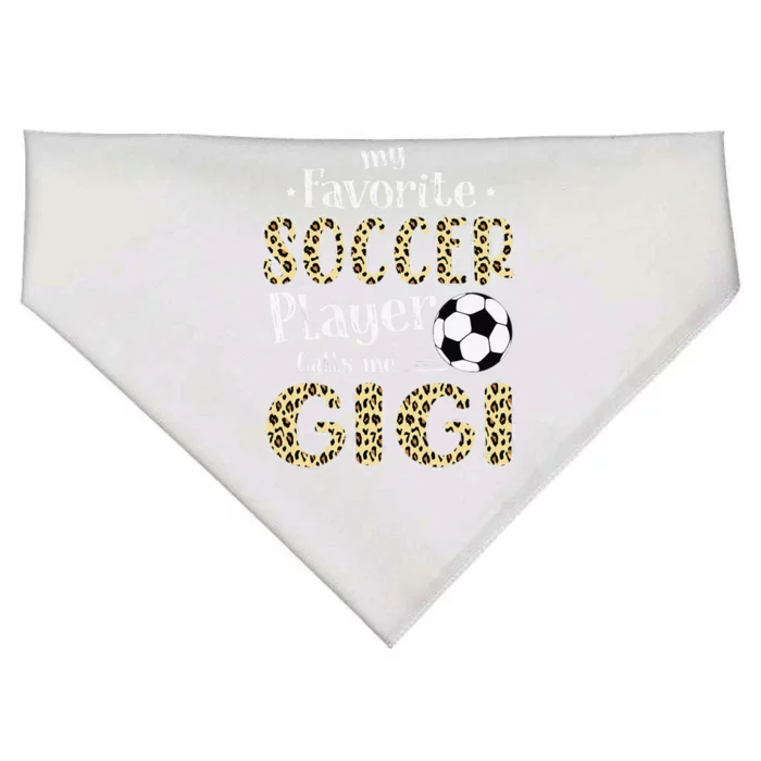 My Favorite Soccer Player Calls Me Gigi Leopard USA-Made Doggie Bandana