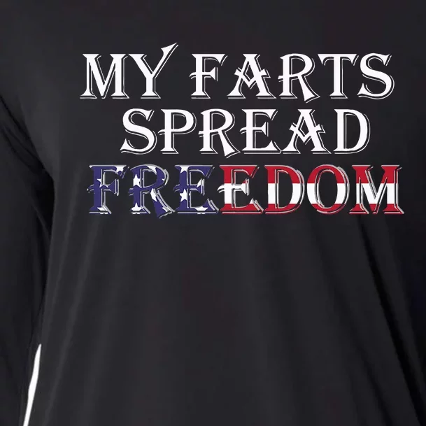 My Farts Spread Freedom Redneck Country Joke USA Flag Humor Cooling Performance Long Sleeve Crew