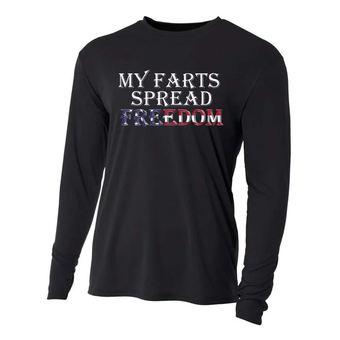 My Farts Spread Freedom Redneck Country Joke USA Flag Humor Cooling Performance Long Sleeve Crew