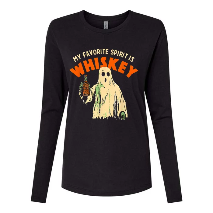 My Favorite Spirit Is Whiskey Womens Cotton Relaxed Long Sleeve T-Shirt