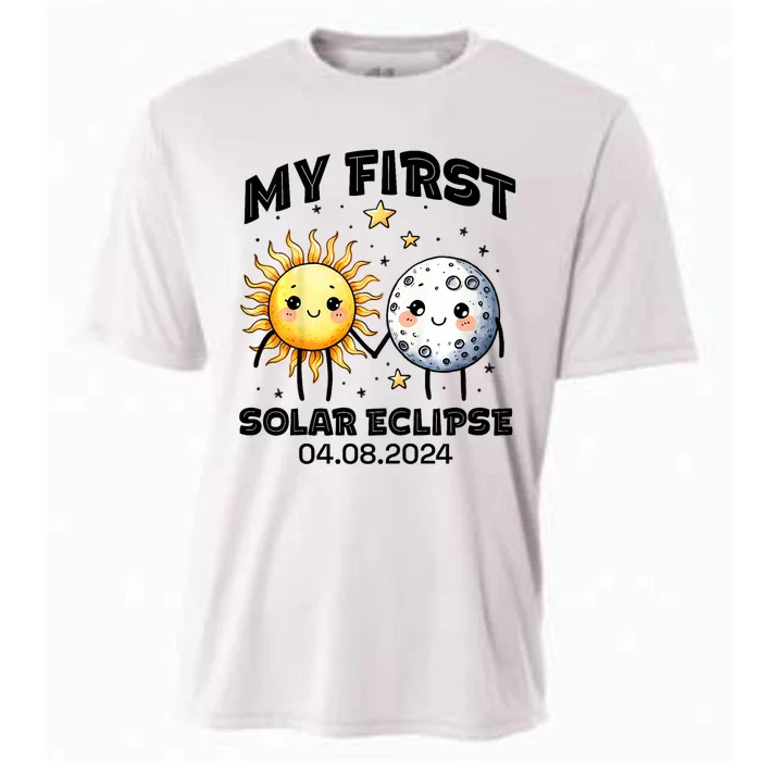 My First Solar Eclipse Boy Girl 2024 Solar Eclipse Cooling Performance Crew T-Shirt