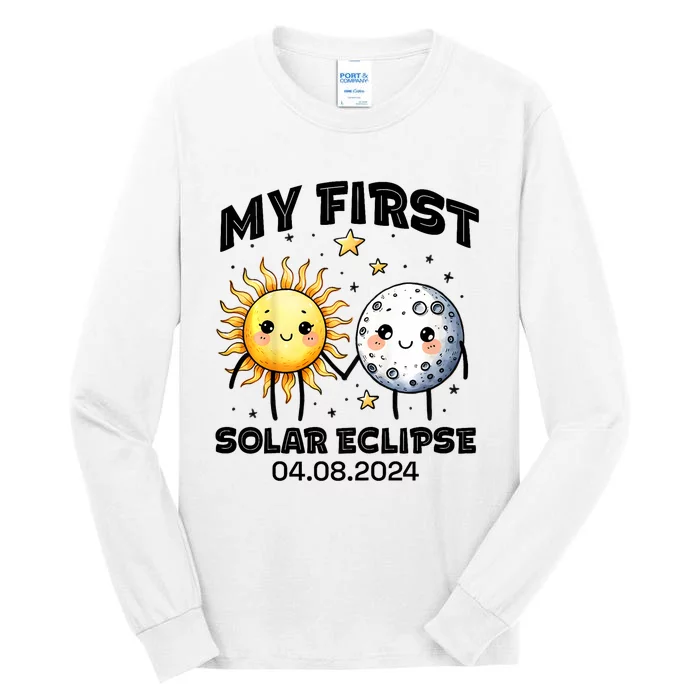 My First Solar Eclipse Boy Girl 2024 Solar Eclipse Tall Long Sleeve T-Shirt