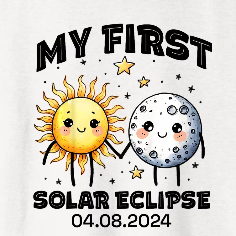 My First Solar Eclipse Boy Girl 2024 Solar Eclipse Women's Crop Top Tee