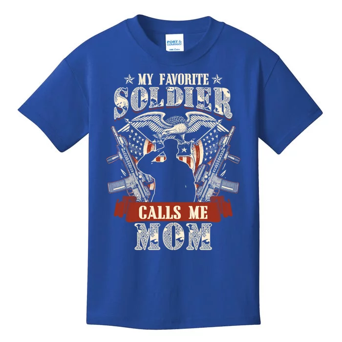 My Favorite Soldier Calls Me Mom Proud Army Family Gift Kids T-Shirt