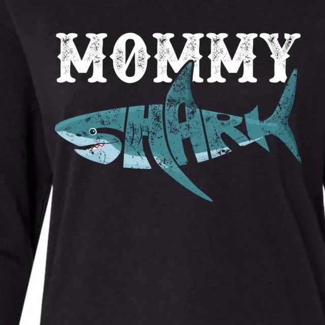 Mommy Funny Shark Family Matching Shark Lover Ocean Animal Cool Gift Womens Cotton Relaxed Long Sleeve T-Shirt