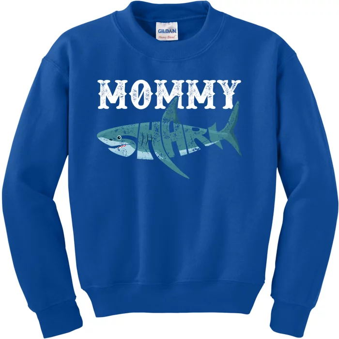 Mommy Funny Shark Family Matching Shark Lover Ocean Animal Cool Gift Kids Sweatshirt