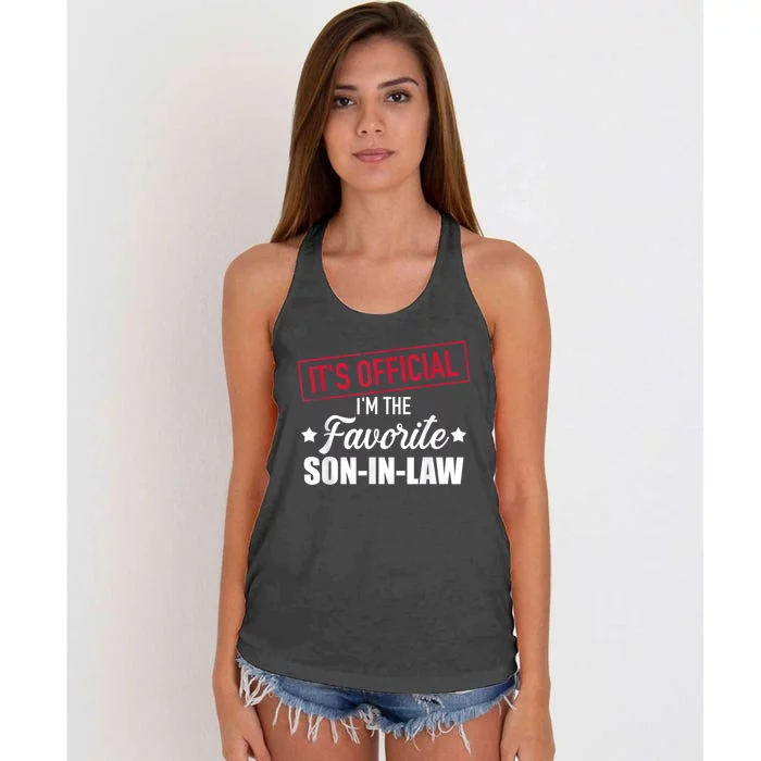 Men Favorite Soninlaw From Motherinlaw Or Fatherinlaw Women's Knotted Racerback Tank