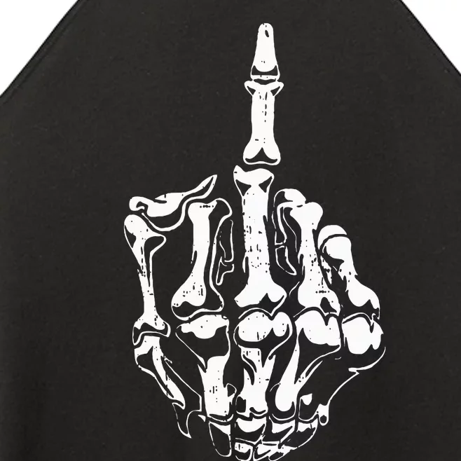 Middle Finger Skeleton Hand Halloween Costume for Adults Women’s Perfect Tri Rocker Tank