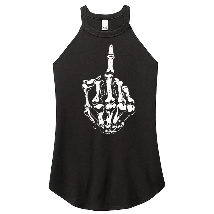 Middle Finger Skeleton Hand Halloween Costume for Adults Women’s Perfect Tri Rocker Tank