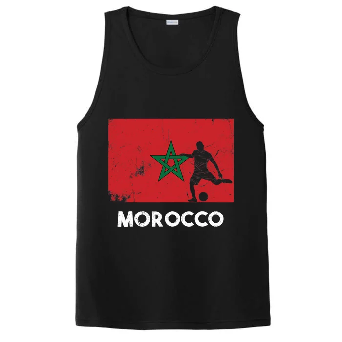 Morocco Flag Soccer Football Jersey Morocco Fan Performance Tank