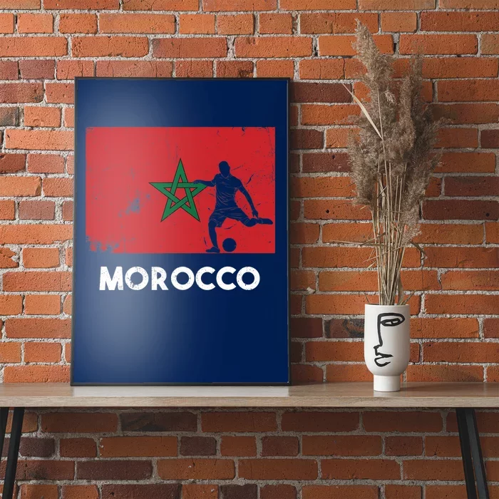 Morocco Flag Soccer Football Jersey Morocco Fan Poster