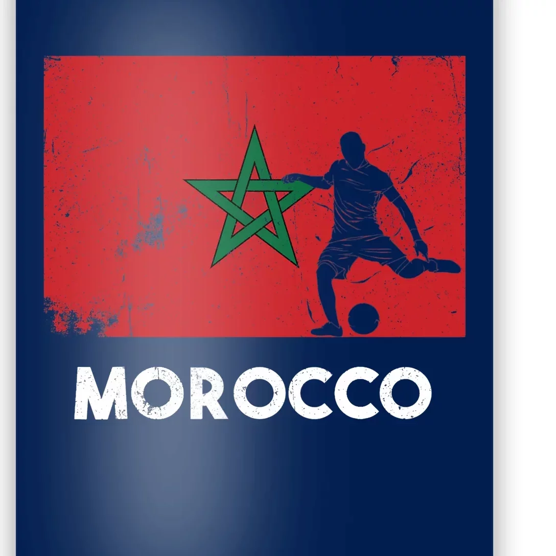 Morocco Flag Soccer Football Jersey Morocco Fan Poster