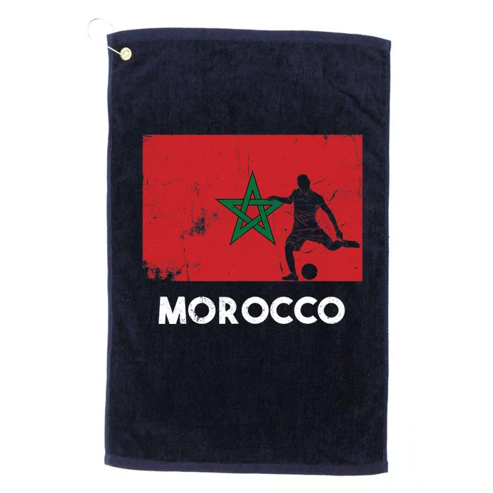 Morocco Flag Soccer Football Jersey Morocco Fan Platinum Collection Golf Towel