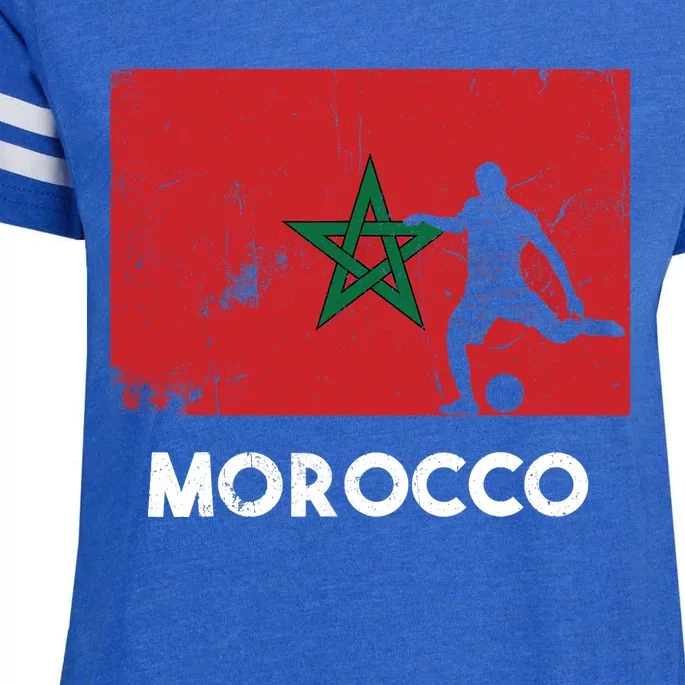 Morocco Flag Soccer Football Jersey Morocco Fan Enza Ladies Jersey Football T-Shirt