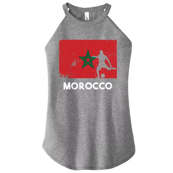 Morocco Flag Soccer Football Jersey Morocco Fan Women’s Perfect Tri Rocker Tank