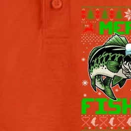 Merry Fishmas Santa Bass Fish Christmas Fishing Ugly Sweater Meaningful Gift Dry Zone Grid Performance Polo