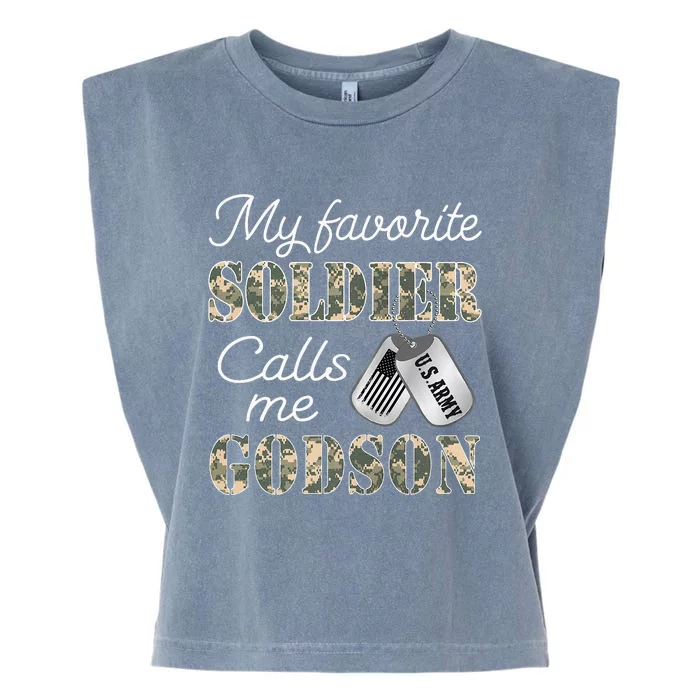 My Favorite Soldier Calls Me Godson Army Graduation Godson Garment-Dyed Women's Muscle Tee