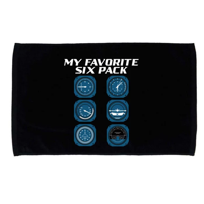 My Favorite Six Pack Navigation Aeroplane Aircraft Sky Pilot Meaningful Gift Microfiber Hand Towel