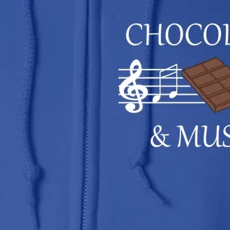 Musician Funny Saying Chocolate And Music Notes Gift Full Zip Hoodie