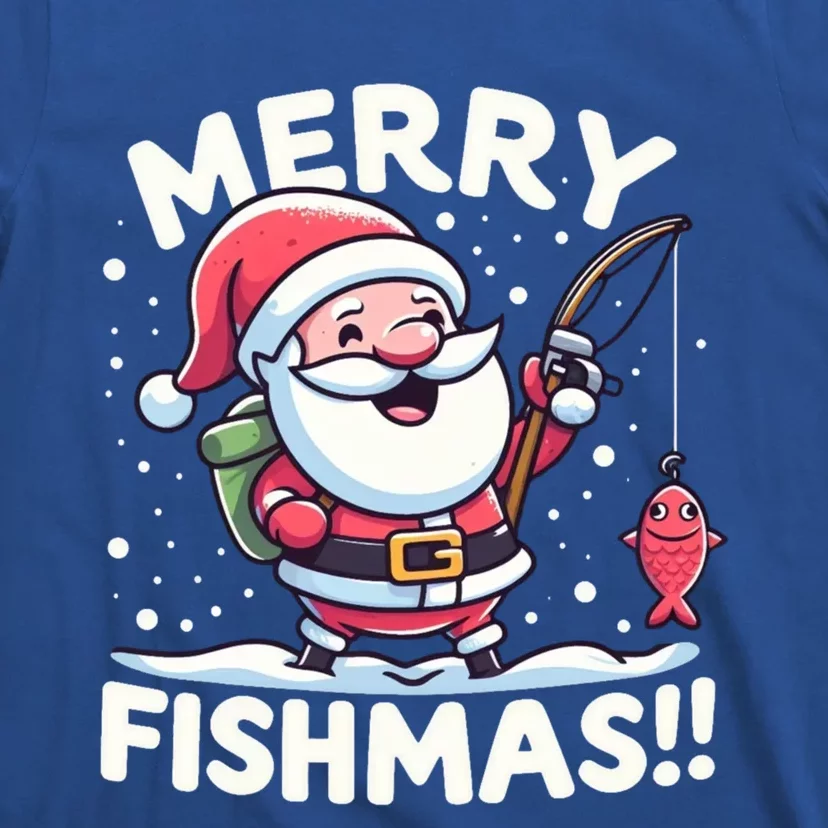 Merry Fishmas SantaS Christmas Camping And Fishing Frenzy Gift T-Shirt