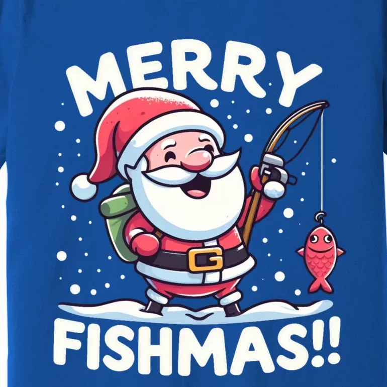 Merry Fishmas SantaS Christmas Camping And Fishing Frenzy Gift Premium T-Shirt