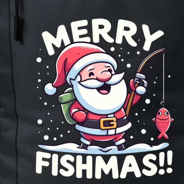 Merry Fishmas SantaS Christmas Camping And Fishing Frenzy Gift Daily Commute Backpack