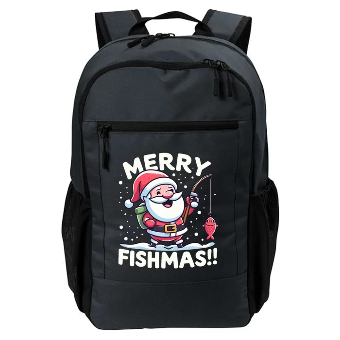 Merry Fishmas SantaS Christmas Camping And Fishing Frenzy Gift Daily Commute Backpack