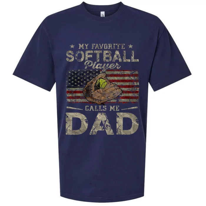 My Favorite Softball Player Calls Me Dad FatherS Day Daddy Sueded Cloud Jersey T-Shirt