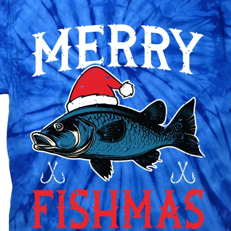 Merry Fishmas Sweater Santa Claus Fishing Christmas Blue Gift Tie-Dye T-Shirt