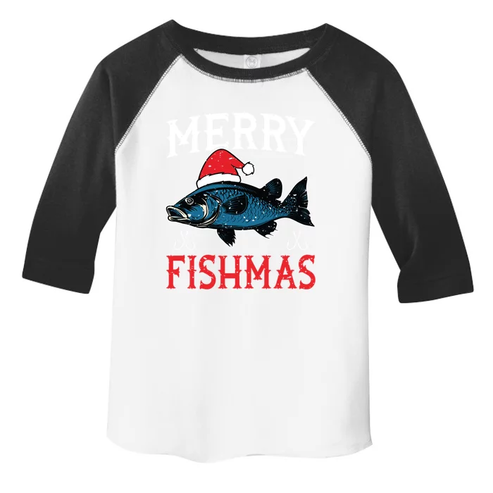 Merry Fishmas Sweater Santa Claus Fishing Christmas Blue Gift Toddler Fine Jersey T-Shirt