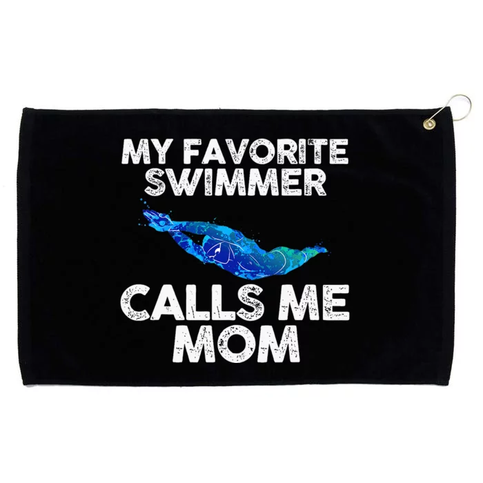 My Favorite Swimmer Calls Me Mom Grommeted Golf Towel