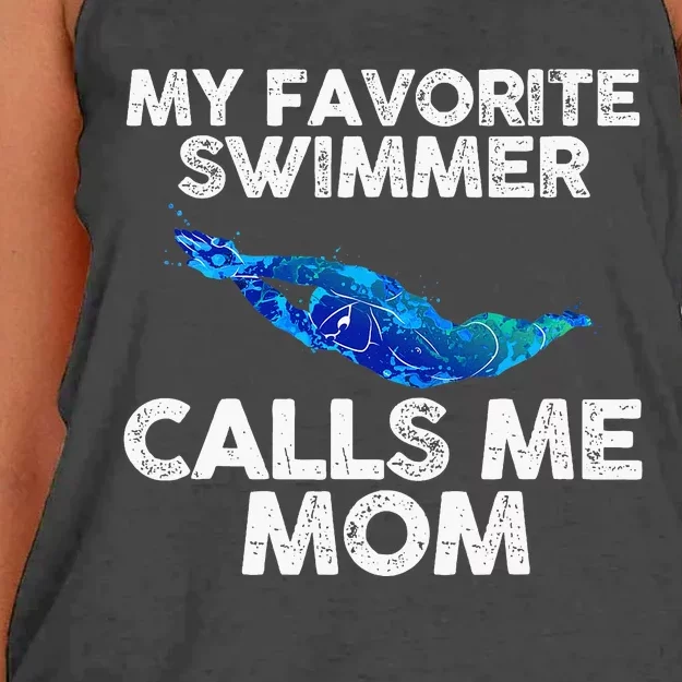 My Favorite Swimmer Calls Me Mom Women's Knotted Racerback Tank