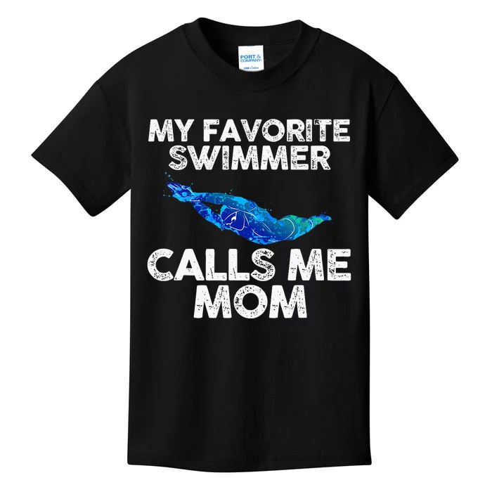 My Favorite Swimmer Calls Me Mom Kids T-Shirt