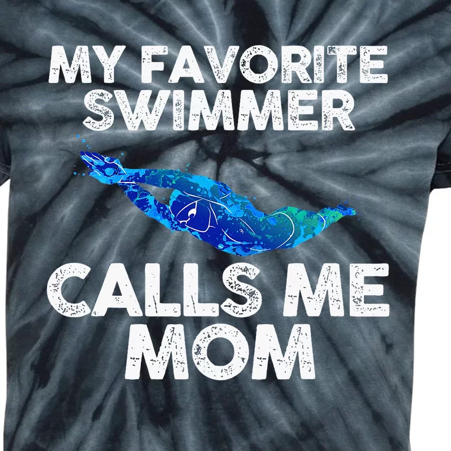 My Favorite Swimmer Calls Me Mom Kids Tie-Dye T-Shirt