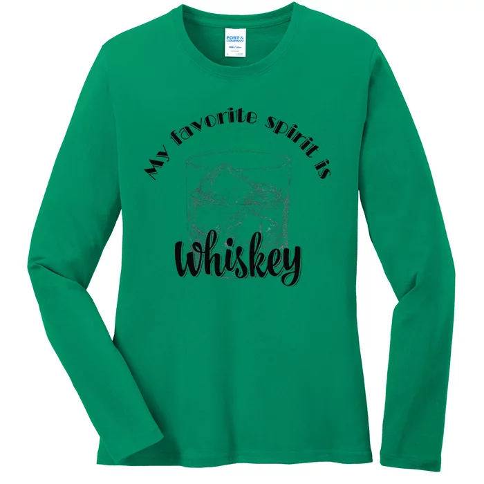 My Favourite Spirit Is Whiskey Funny Halloween Ladies Long Sleeve Shirt