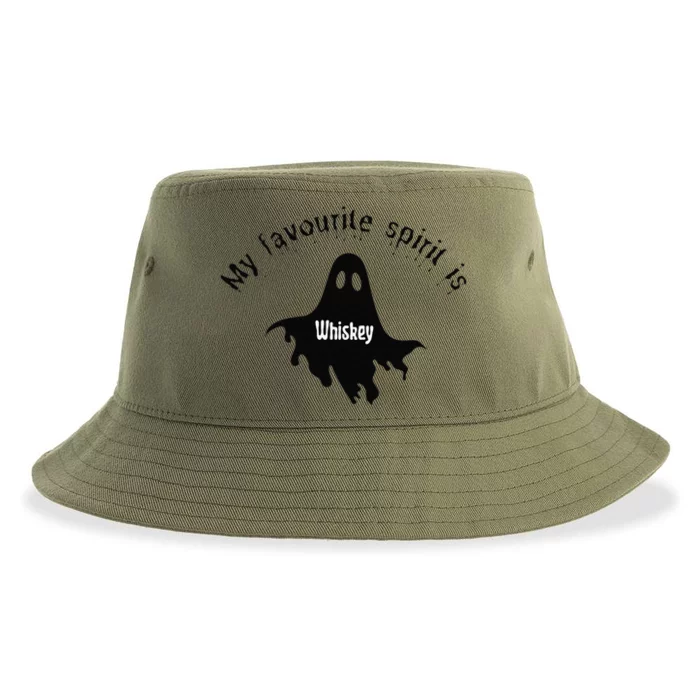 My Favourite Spirit Is Whiskey Funny Halloween Sustainable Bucket Hat