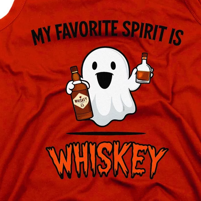 My Favorite Spirit Is Whiskey Funny Halloween Ghost Drinking Tank Top