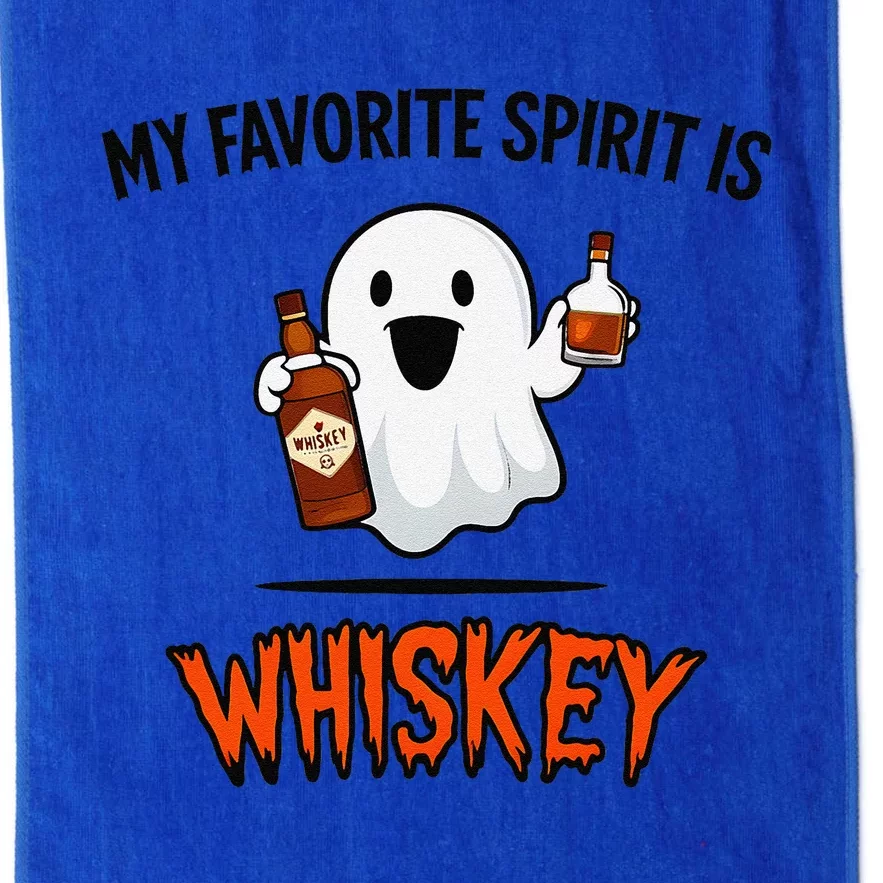 My Favorite Spirit Is Whiskey Funny Halloween Ghost Drinking Platinum Collection Golf Towel