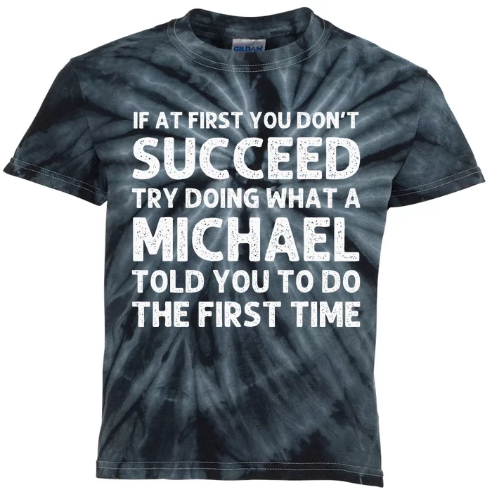 Michael Funny Surname Family Tree Birthday Reunion Idea Kids Tie-Dye T-Shirt