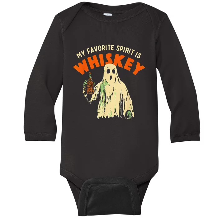 My Favorite Spirit Is Whiskey Gift Baby Long Sleeve Bodysuit