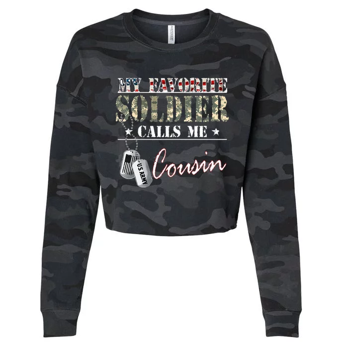 My Favorite Soldier Calls Me Cousin Military Family Costume Cropped Pullover Crew