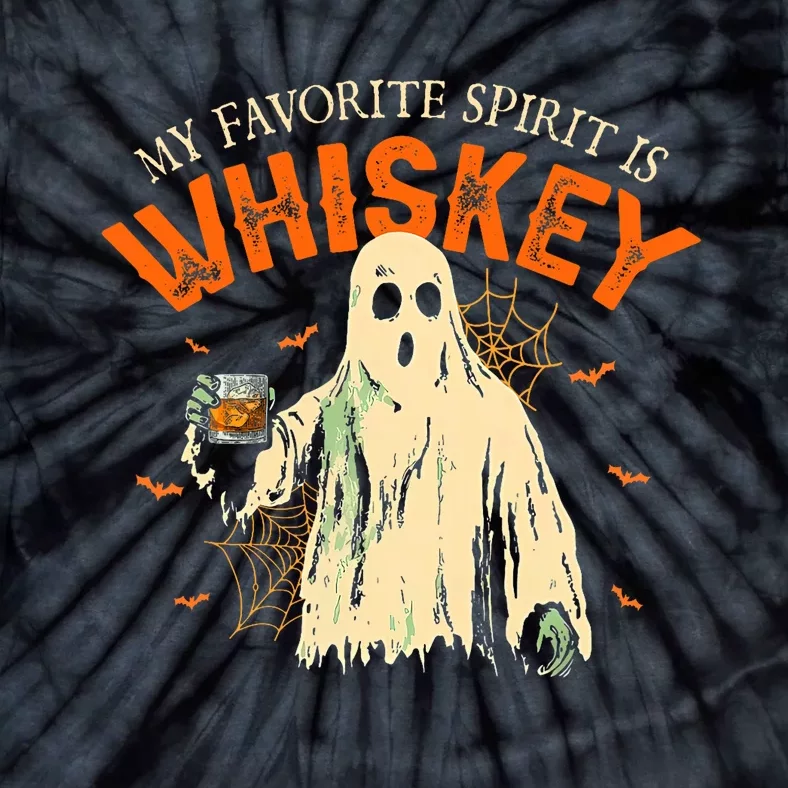 My Favorite Spirit Is Whiskey Funny Ghost Halloween Costume Tie-Dye T-Shirt