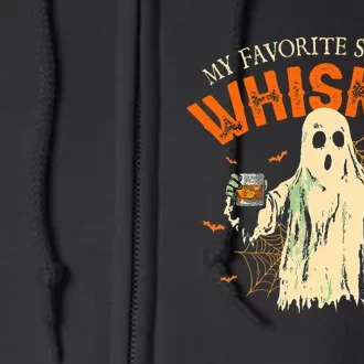 My Favorite Spirit Is Whiskey Funny Ghost Halloween Costume Full Zip Hoodie