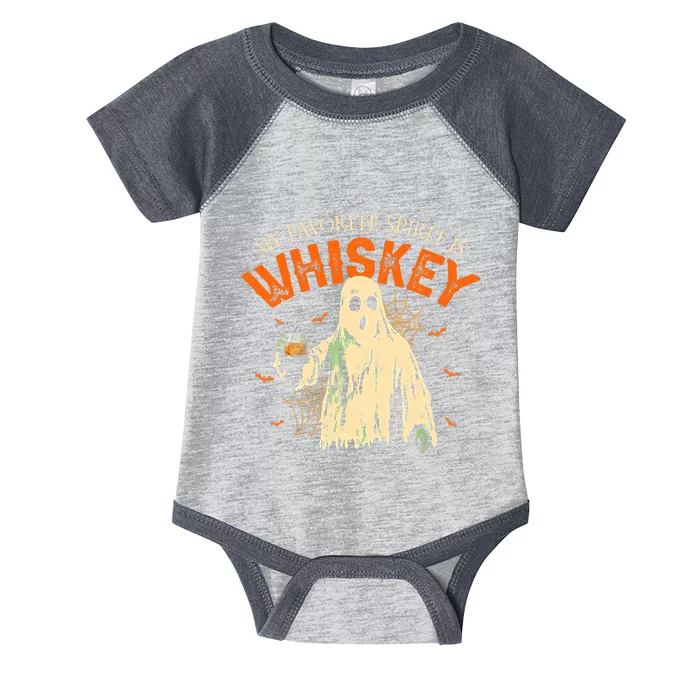 My Favorite Spirit Is Whiskey Funny Ghost Halloween Costume Infant Baby Jersey Bodysuit