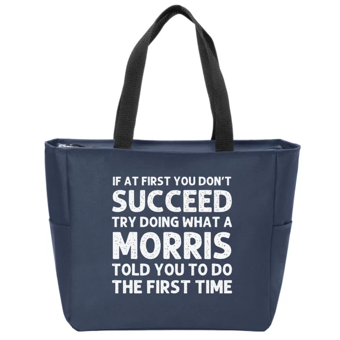 MORRIS Funny Surname Family Tree Birthday Reunion Idea Zip Tote Bag