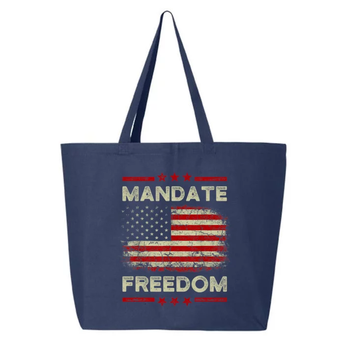 Mandate Freedom Shirt American Flag Support Medical Freedom 25L Jumbo Tote