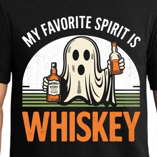 My Favorite Spirit Is Whiskey Funny Halloween Design Pajama Set