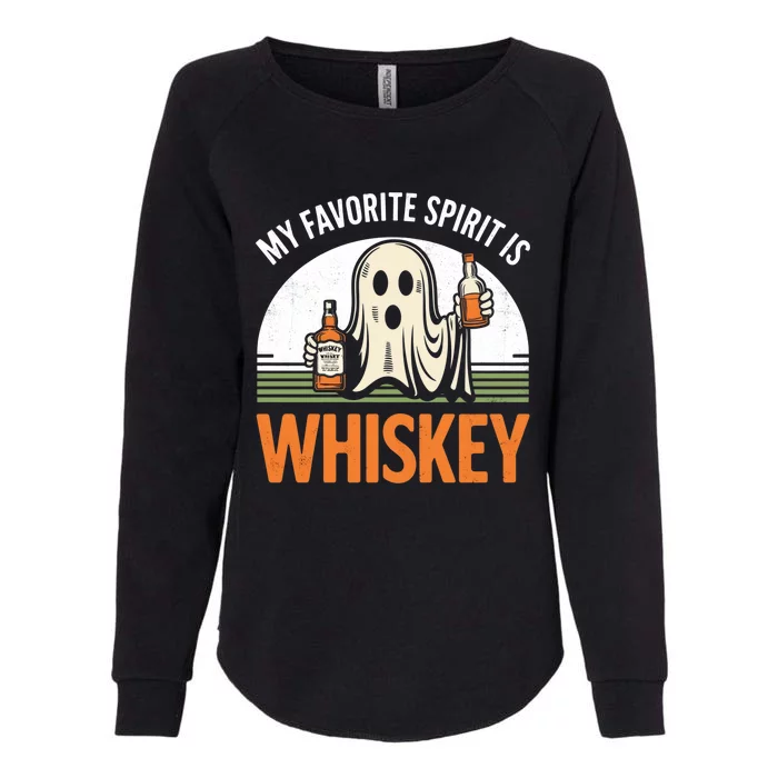 My Favorite Spirit Is Whiskey Funny Halloween Design Womens California Wash Sweatshirt