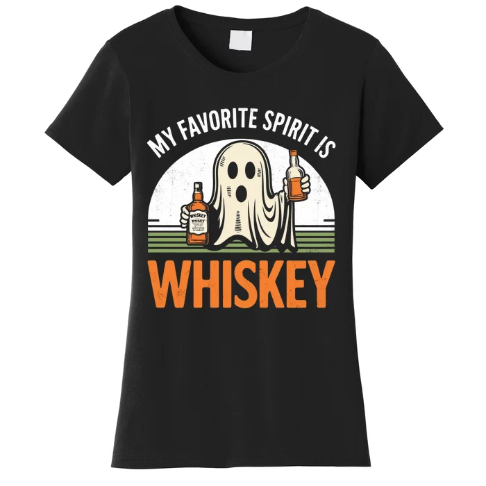 My Favorite Spirit Is Whiskey Funny Halloween Design Women's T-Shirt